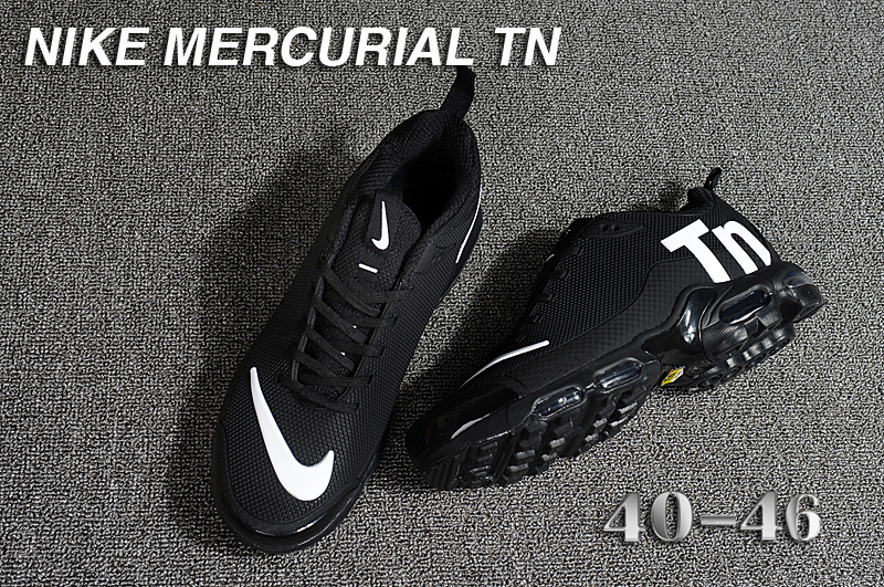 Nike Air Max Mercurial TN Black White Shoes - Click Image to Close